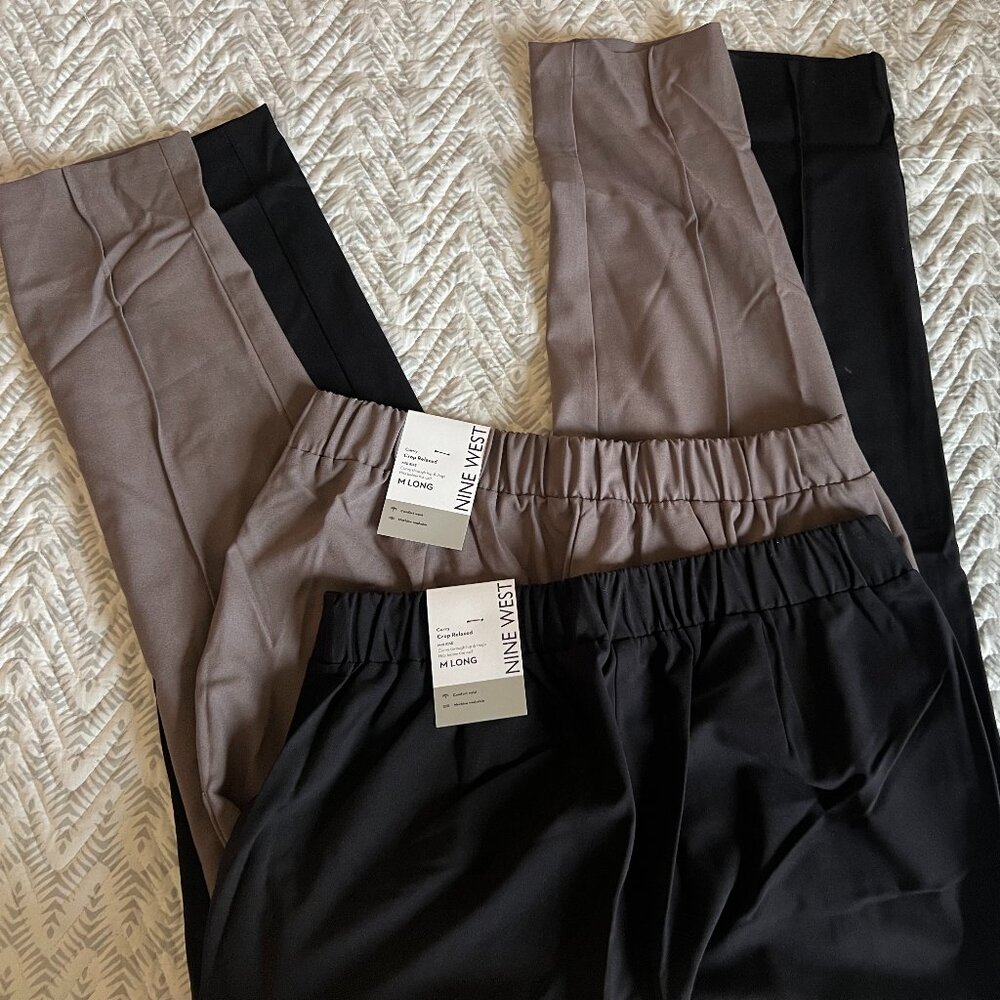 Nine West Cropped relaxed slacks size medium long